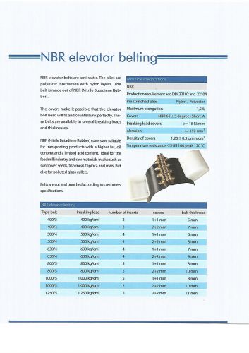 NBR elevātoru lenta